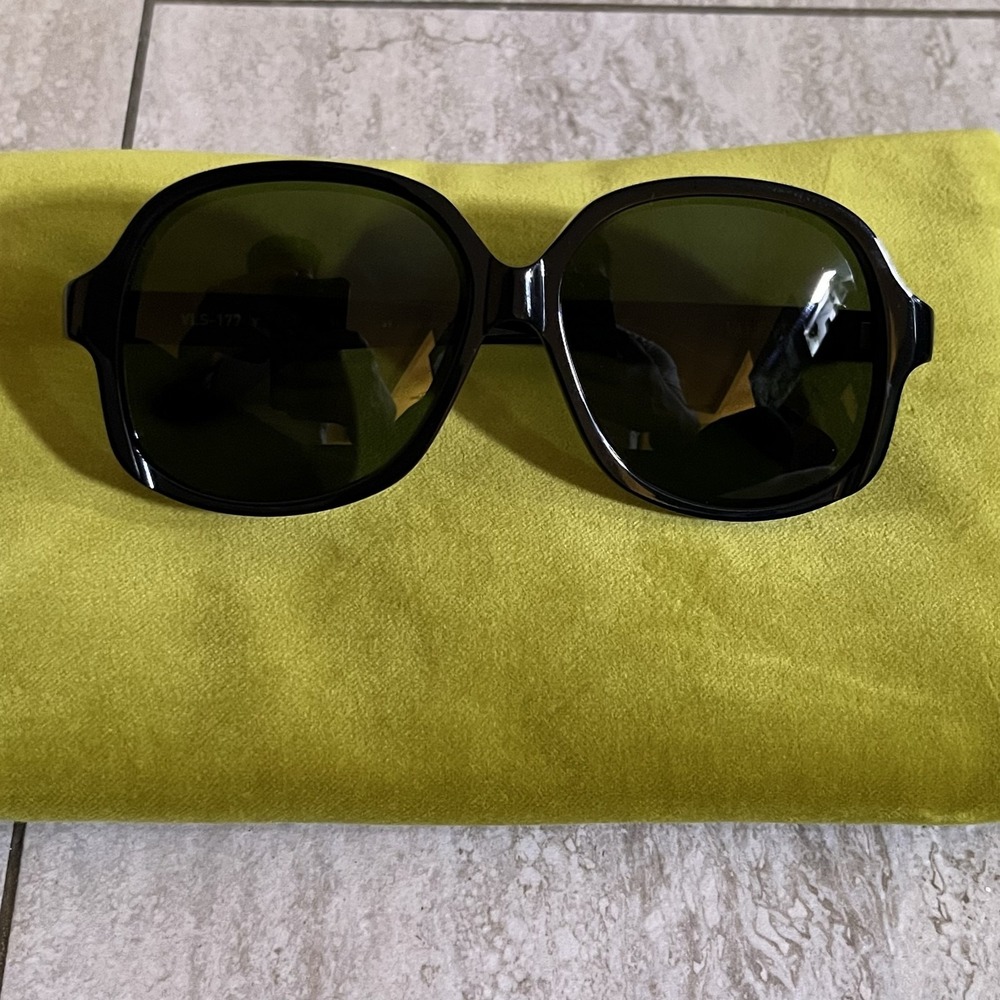 Valentino Sunglasses Womens Black Oversized Square Green Tinted VLS-177A-59